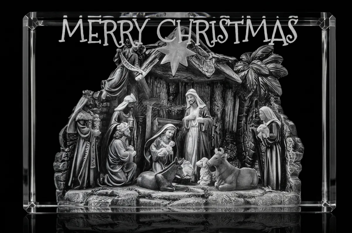 The Nativity — From our studio — full-scene 3D engraving · Large block