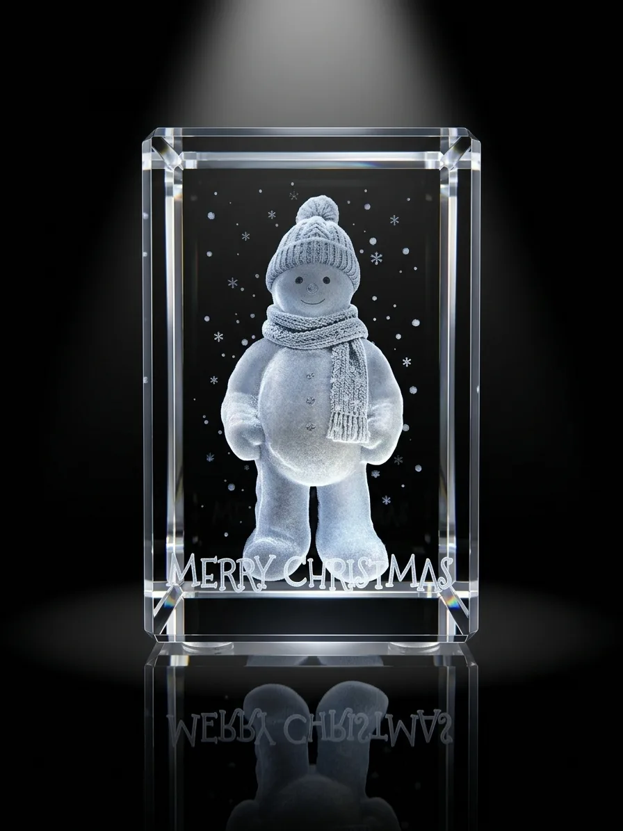 The Snowman Carol — From our studio — Merry Christmas commission · Portrait Rectangle · LED base